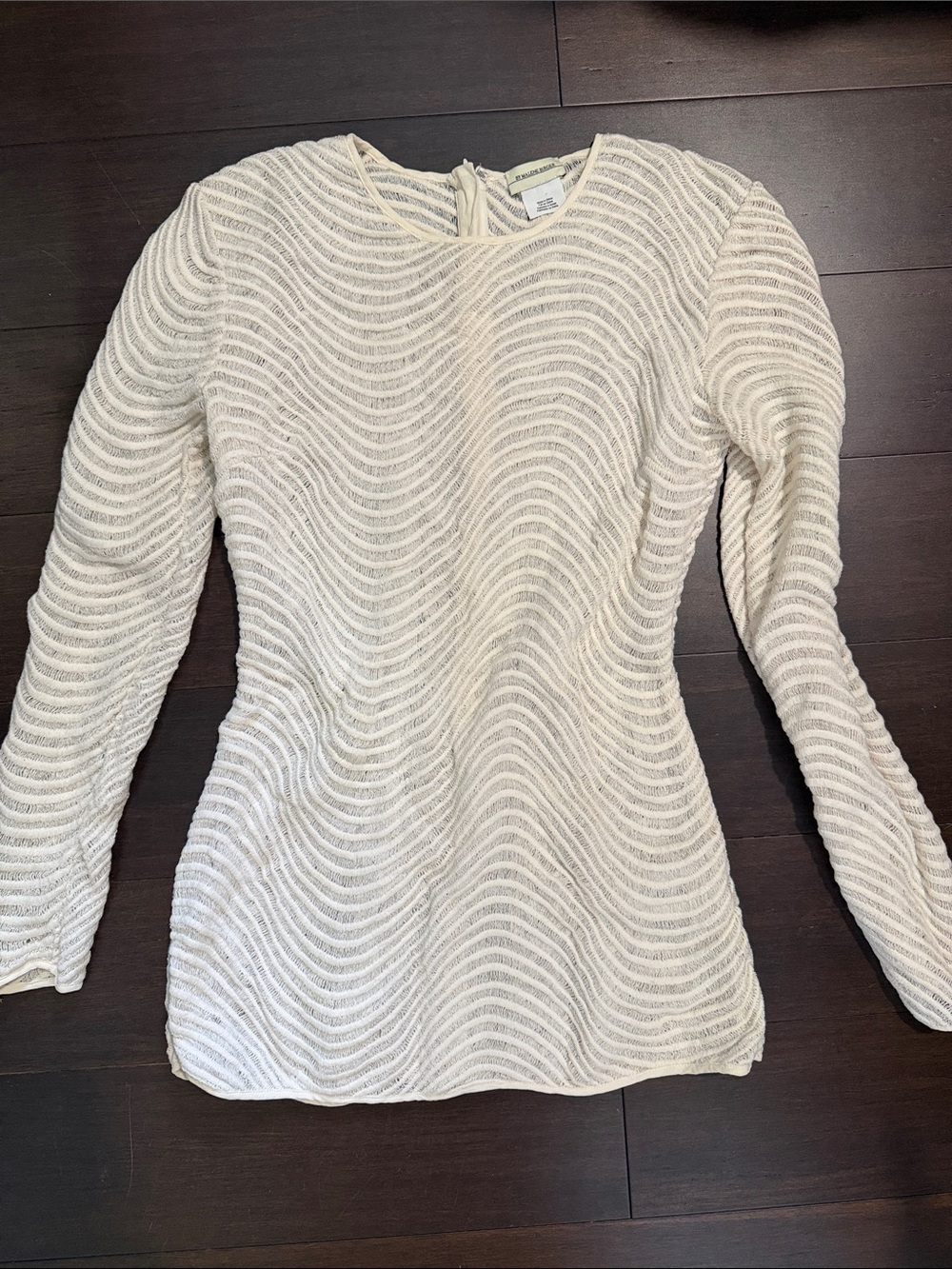 By Malene Birger Cream Textured Long-Sleeve Top
